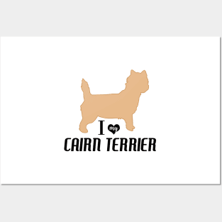 Cairn Terrier Pattern in Black Paw Prints and Bone Print Carin Terriers Posters and Art